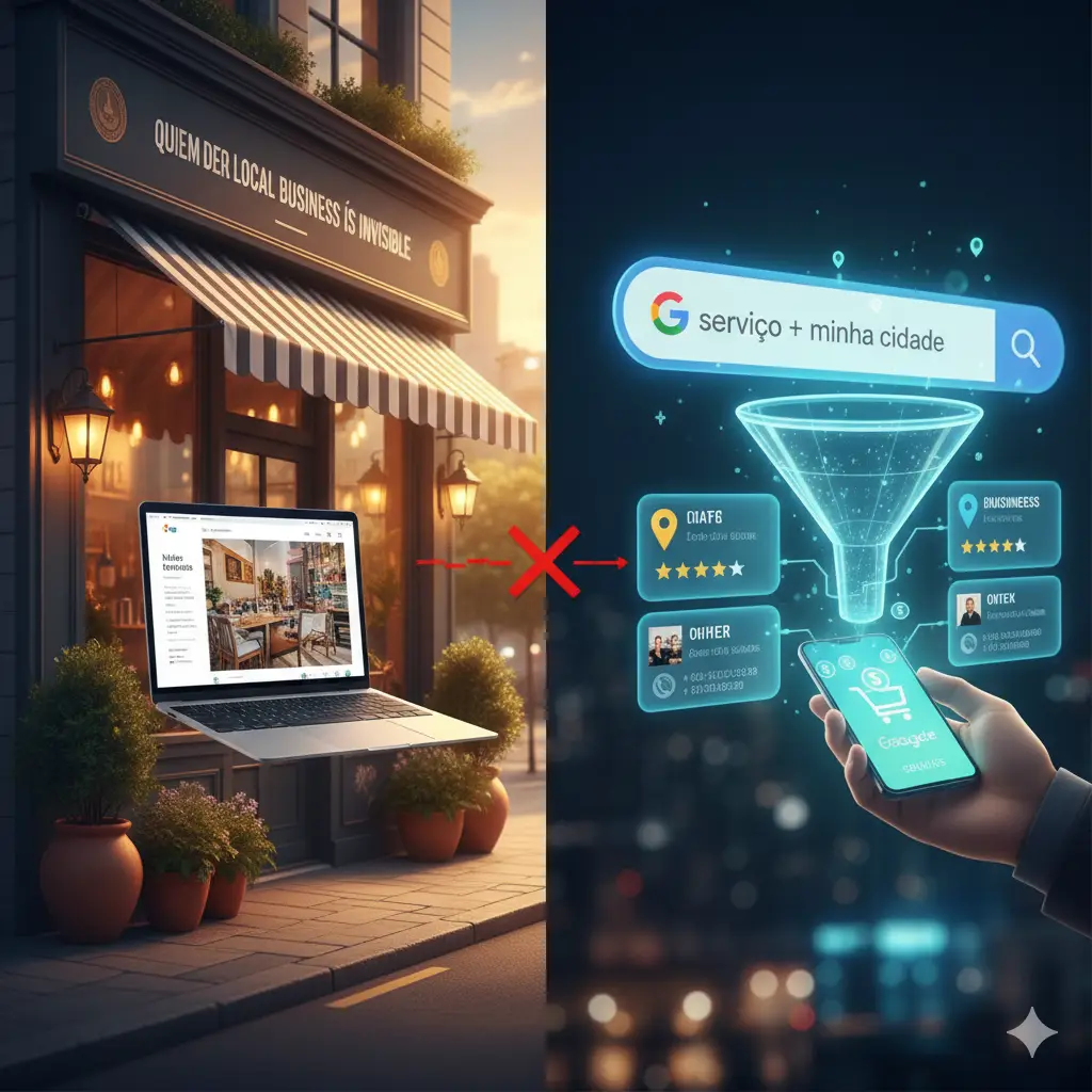 Por que sua empresa local está invisível — mesmo com site ou fachada bonita