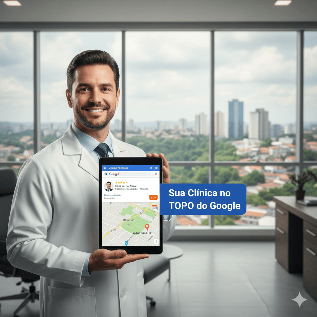 Médico especialista realizando atendimento humanizado em consultório luxuoso no bairro Ibituruna em Montes Claros, utilizando o método REALIZA+ para lotar sua genda!